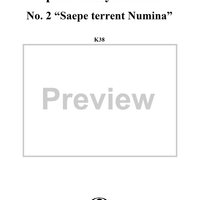 "Saepe terrent Numina", No. 2 from "Apollo et Hyacinthus" (K38) - Full Score