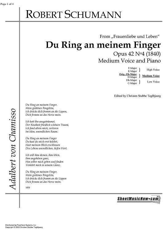 Du Ring an meinem Finger Op.42 No. 4