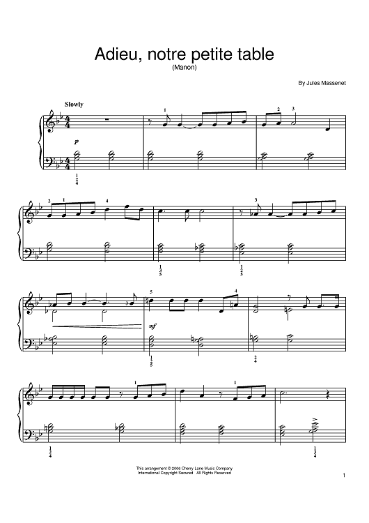 Adieu, notre petite table