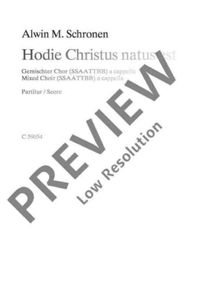 Hodie Christus Natus Est - Choral Score