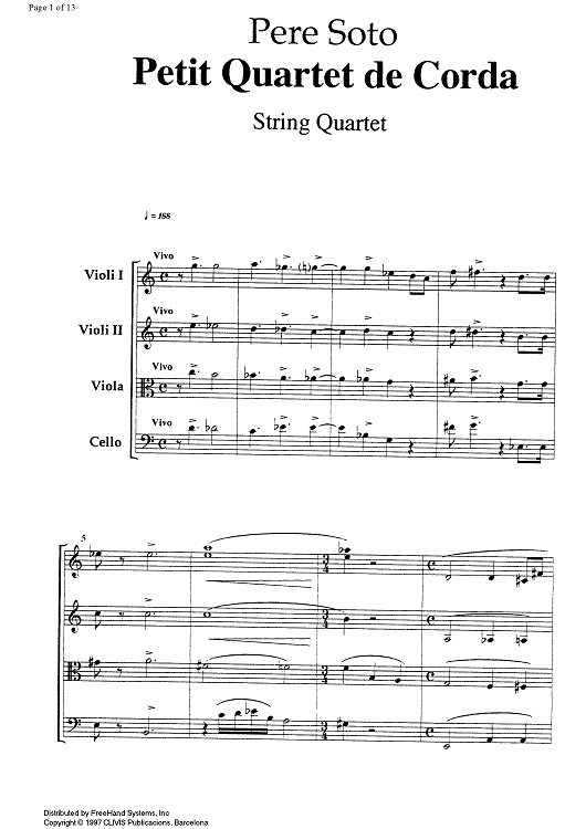 Petit quartet de corda (Little string quartet) - Score