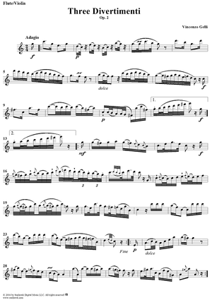 Three Divertimenti, Op. 2 - Violin