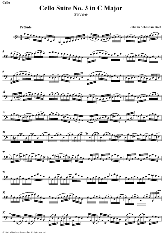 Cello Suite No. 3 in C Major (Unaccompanied)