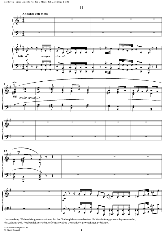 Piano Concerto No. 4 in G Major, Op. 58: Mvmt. 2