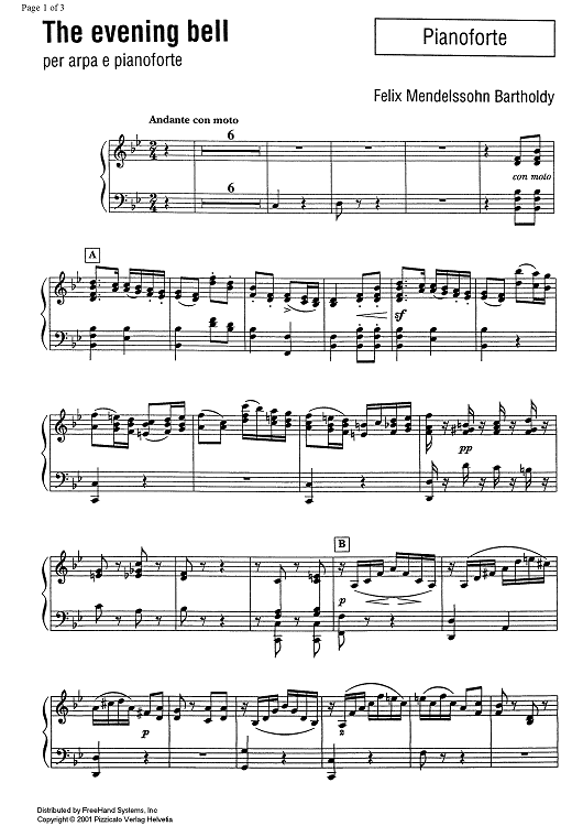 The evening bell - Piano