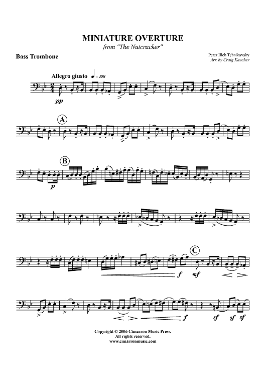 Suite from ''The Nutcracker''. Ouverture Miniature - Bass Trombone