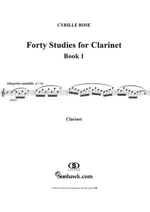 Forty Studies for Clarinet, Book 1: Studies 1-20