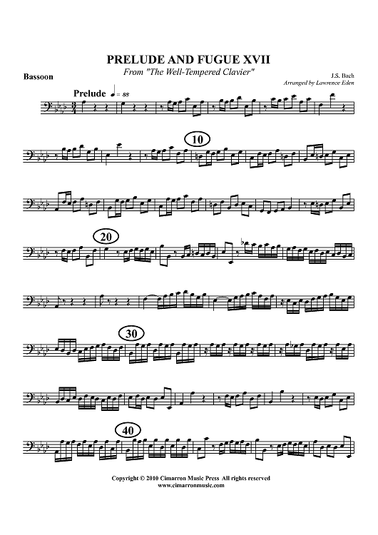 Prelude and Fugue XVII - Bassoon