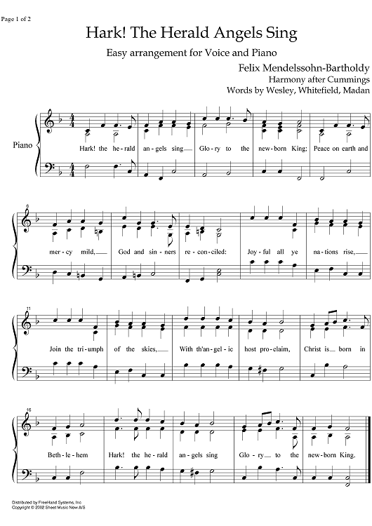 Hark, The Herald Angels Sing - Score