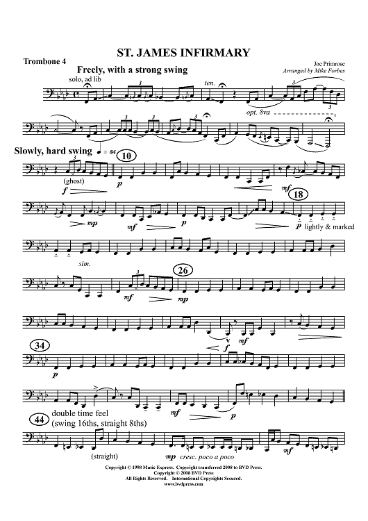 St. James Infirmary - Trombone 4