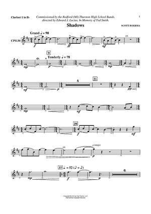 Shadows - Clarinet 1 in Bb
