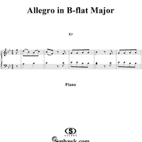 Allegro in B-flat Major, K3
