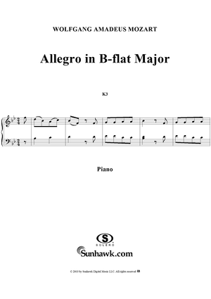 Allegro in B-flat Major, K3