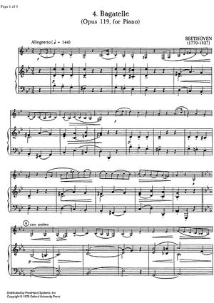 Bagatelle (Op. 119) - Score
