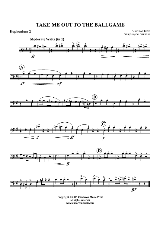 Take Me Out To The Ballgame - Euphonium 2 BC/TC