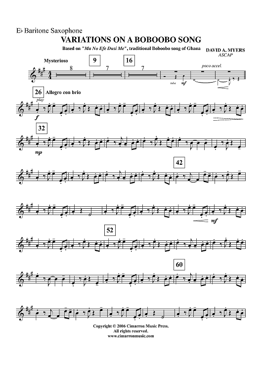 Variations on a Boboobo Song - E-flat Baritone Saxophone