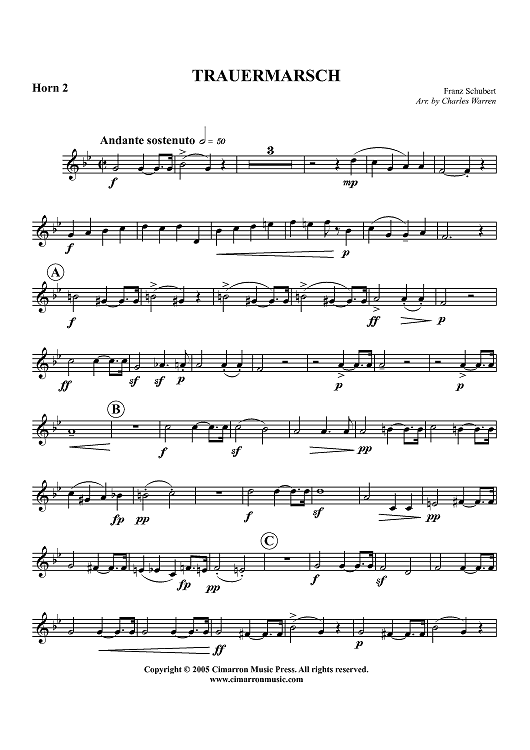 Trauermarsche, Op. 55 - Horn in F 2