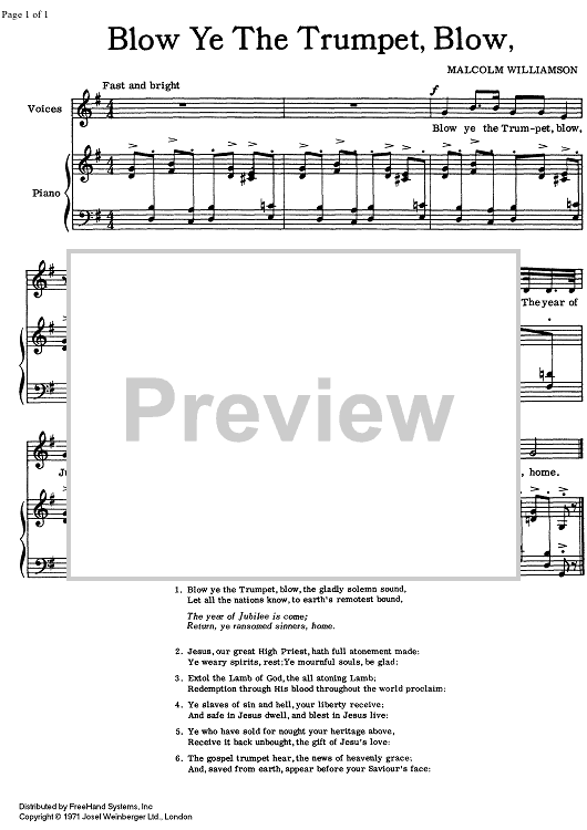 Blow Ye The Trumpet, Blow