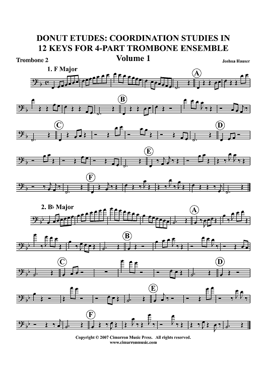 Donut Etudes: Coordination Studies, Volume 1 - Trombone 2