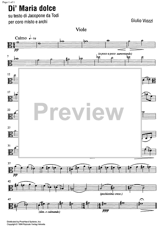 Di' Maria dolce - Viola