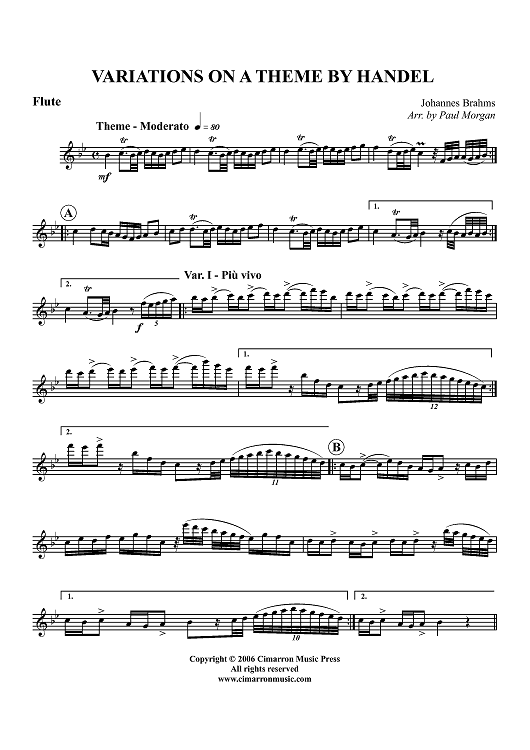 Variations on a Theme by Handel - Flute