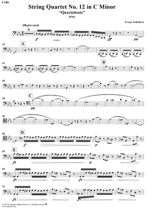 String Quartet No. 12 in C Minor, D703 - Cello