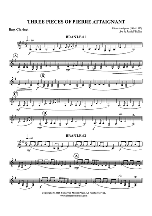 Three Pieces by Pierre Attaignant - Bass Clarinet