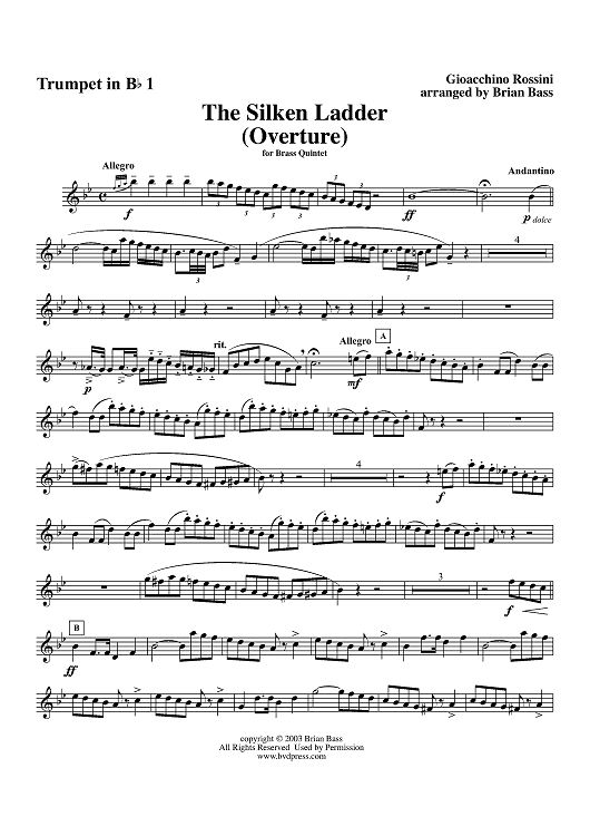 The Silken Ladder Overture - Trumpet 1