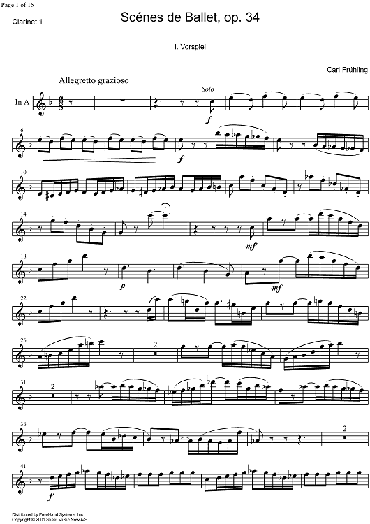 Scènes de Ballet Op.34 - Clarinet 1