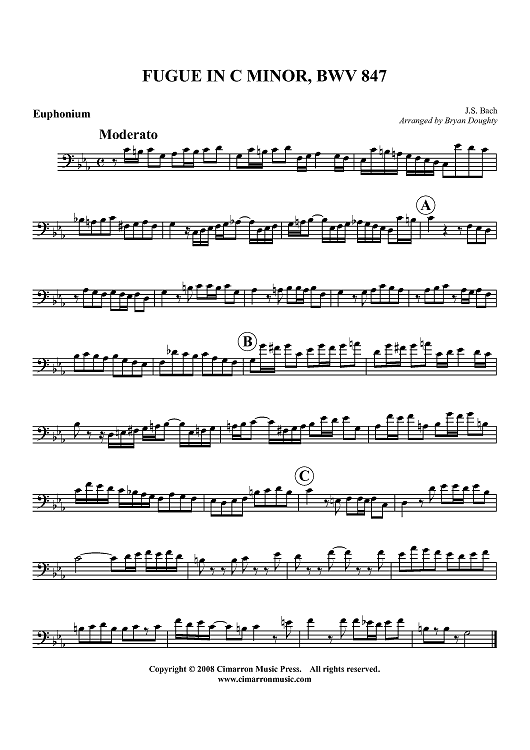 Fugue in C Minor, BWV 847 - Euphonium BC/TC