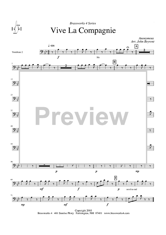 Vive La Compagnie - Trombone 2