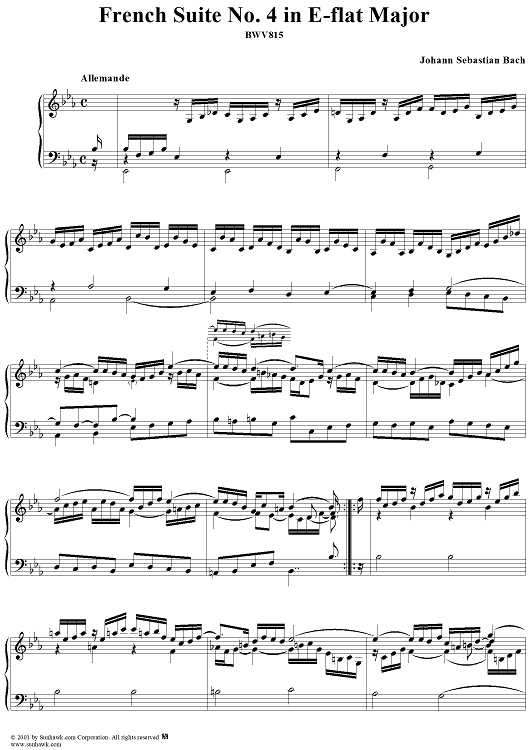 French Suite No. 4 in E-flat Major (BWV815)