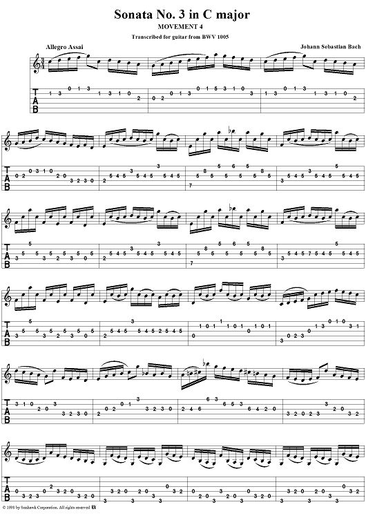 Sonata no. 3 in C major: Fourth Movement