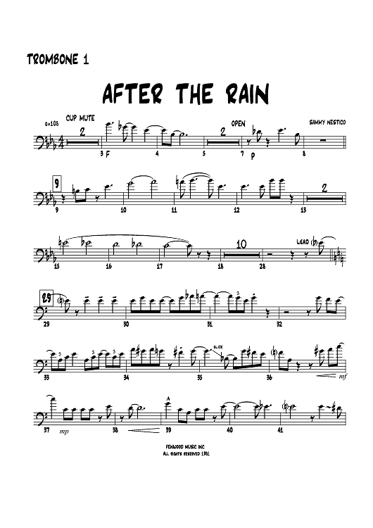 After the Rain - Trombone 1