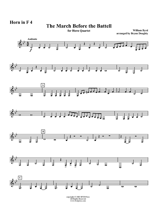 The March Before the Battell - Horn 4