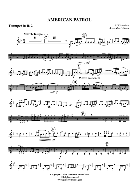 American Patrol - Trumpet 2 in Bb