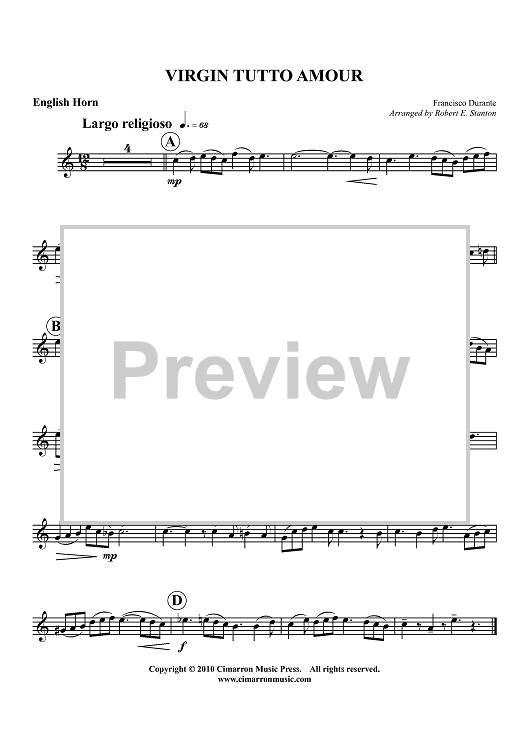 Virgin Tutto Amour - English Horn