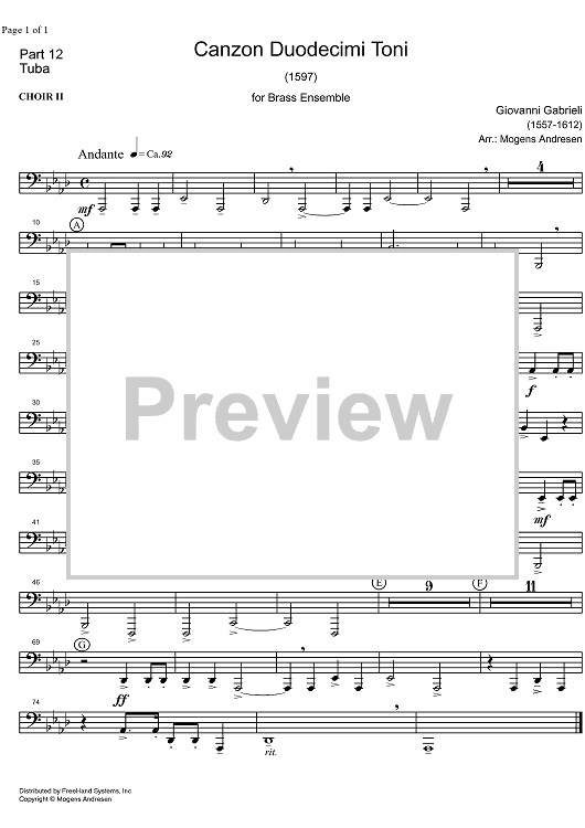 Canzon Duodecimi Toni - Tuba