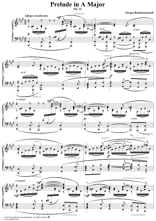 Prelude in A Major, Op. 32, No. 9