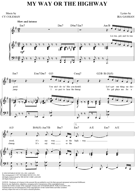 My Way or the Highway