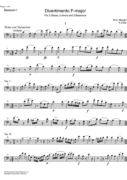 Divertimento F Major KV253 - Horn in E-flat 1