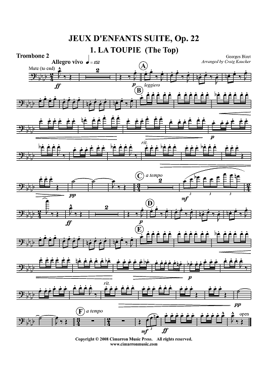 Jeux d'Enfants Suite, Op. 22 - Trombone 2