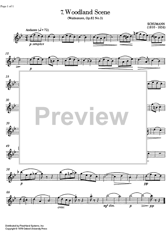 Woodland Scene (Waldeszenen Op.82 No. 3) - Flute
