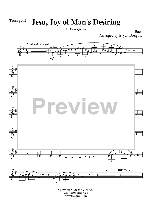 Jesu, Joy of Man's Desiring - Trumpet 2