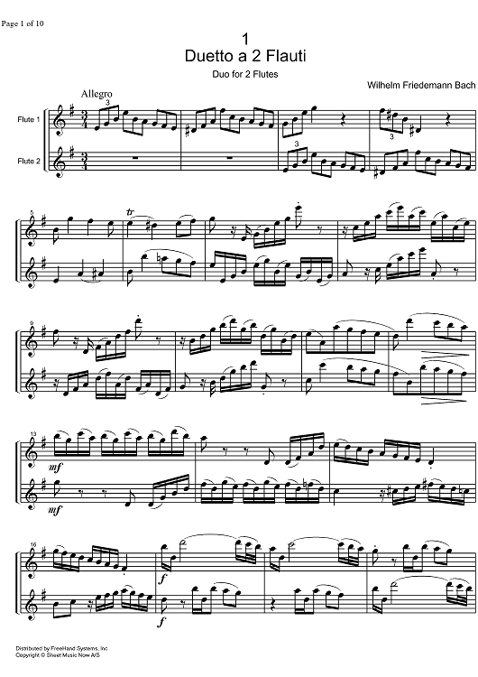 Duetto No. 1 - Score