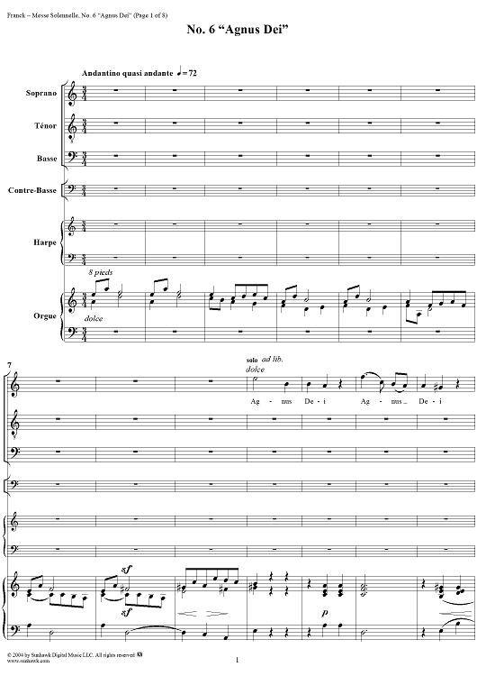 Solemn Mass, Op. 12: No. 6, Agnus Dei