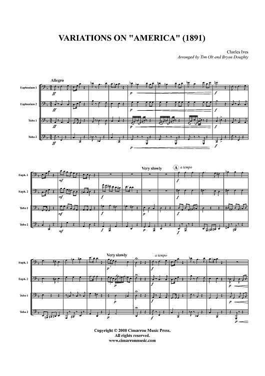 Variations on "America" (1891) - Score