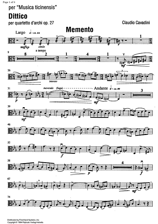 Dittico Op.27 - Viola