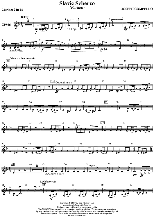 Slavic Scherzo - Clarinet 2 in B-flat