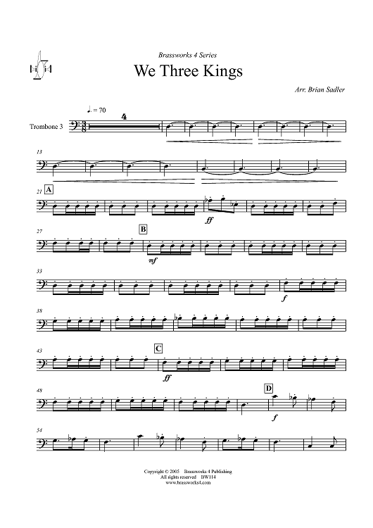 We Three Kings - Trombone 3